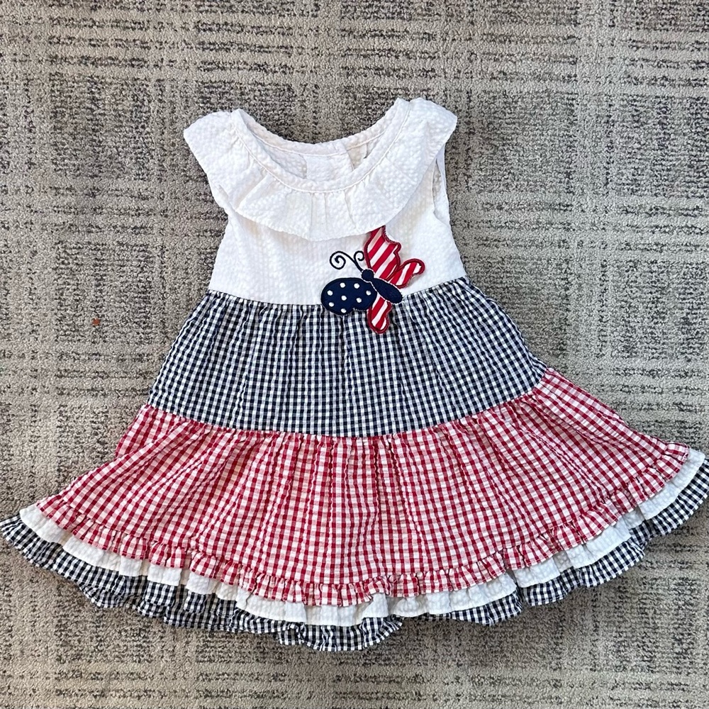 Rare Editions Multicolored Ruffled Tie Front Sundress
